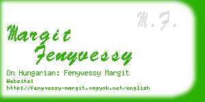 margit fenyvessy business card